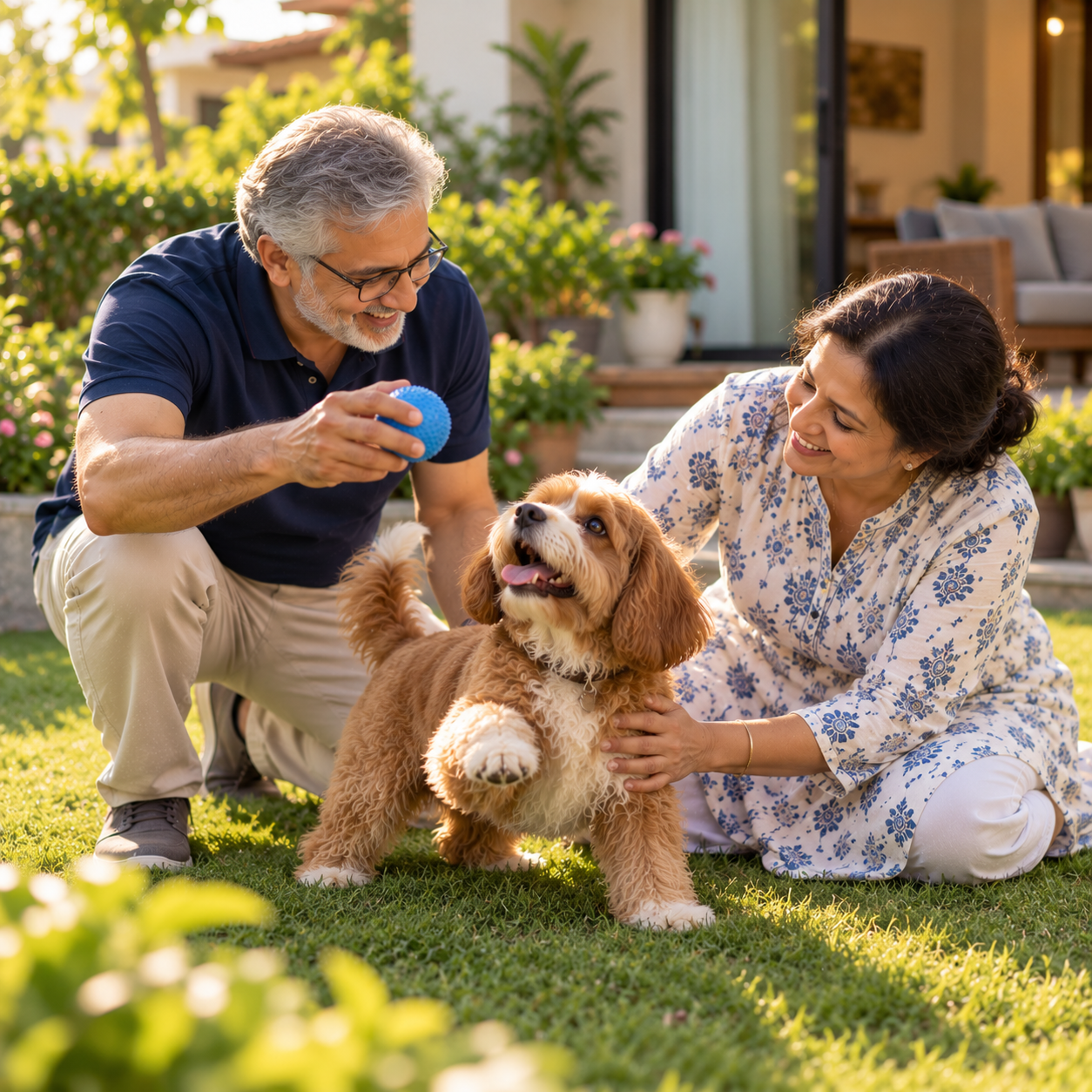 Dog after an at-home pet grooming session in Anna Nagar