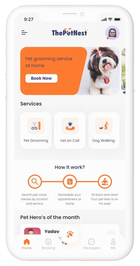 ThePetNest app home screen