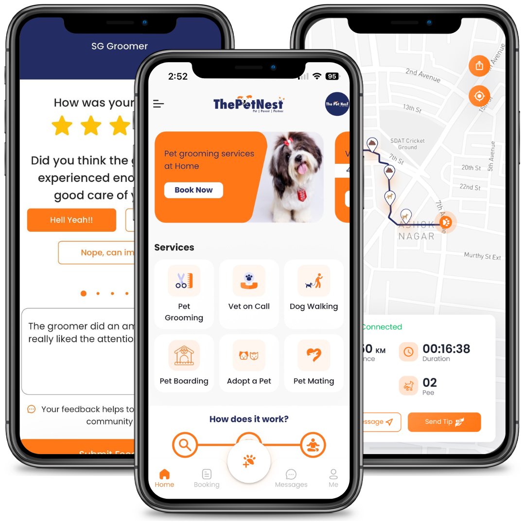 ThePetNest app screens